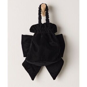 NWT Free people Black Velvet Bag or crossbody with huge bow